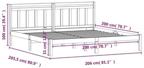 ΠΛΑΙΣΙΟ ΚΡΕΒΑΤΙΟΥ 200 X 200 ΕΚ. ΑΠΟ ΜΑΣΙΦ ΞΥΛΟ ΠΕΥΚΟΥ 3100609