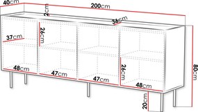 Έπιπλο τηλεόρασης Lucca plus-Mpez - 200.00Χ59.00Χ40.00cm