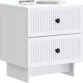 vidaXL Κομοδίνο Λευκό 43 x 34,5 x 47,5 εκ Επεξεργασμένο Ξύλο