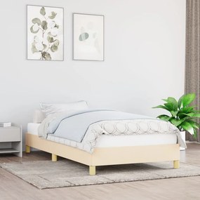 VidaXL Σκελετός Κρεβατιού Χωρίς Στρώμα Κρεμ 100 x 200 εκ. Υφασμάτινο
