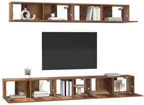 vidaXL Σετ επίπλου τηλεόρασης 5 pcs Παλαιό ξύλο Μέγεθος: Μεσαίο