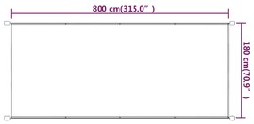 Τέντα Κάθετη Τερακότα 180 x 800 εκ. από Ύφασμα Oxford - Κόκκινο