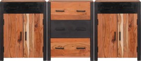 vidaXL Πλαϊνό γραφείο 3 τμχ. Καφέ 165 x 30 x 75 εκ.