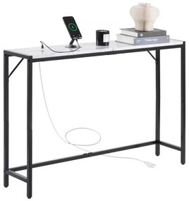 VEVOR Marble Console Table Modern Narrow Long Console Table with Power Outlet