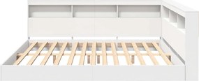 vidaXL Κρεβάτι Βιβλιοθήκης Λευκό 180 x 200 cm Επεξεργασμένο Ξύλο