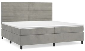 ΚΡΕΒΑΤΙ BOXSPRING ΜΕ ΣΤΡΩΜΑ ΑΝΟΙΧΤΟ ΓΚΡΙ 200X200 ΕΚ. ΒΕΛΟΥΔΙΝΟ 3143103