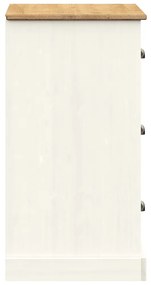 vidaXL Ντουλάπι με Συρτάρια VIGO Λευκό 78x40x75 εκ. Μασίφ Ξύλο Πεύκου