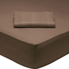 Σεντόνι King Size Με Λάστιχο (180x200+35)Das Home Best Line Καφέ