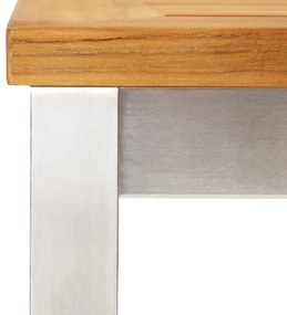 vidaXL Σκαμπό Μπαρ 4 τεμ. από Μασίφ Ξύλο Teak/Ανοξείδωτο Ατσάλι