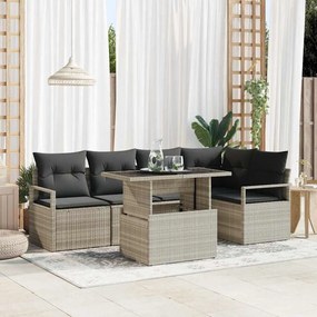 vidaXL Σετ Καναπέ Κήπου 6 pcs Ανοιχτό γκρι 100 x 55 x 73 εκ