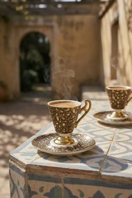 Σετ πορσελάνινων φλιτζανιών καφέ για 2 άτομα Καφέ