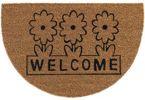 Πατάκι Εισόδου E-Coco 004 Welcome Flowers 40X60cm Beige-Black Sdim 40Χ60