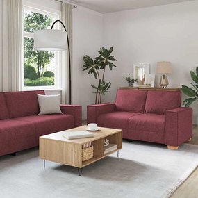vidaXL Σετ Καναπέ με μαξιλάρι 3 pcs Κόκκινο 220 x 78 x 84 εκ. ύφασμα