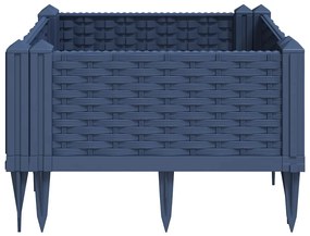 vidaXL Ζαρντινιέρα με Πασσάλους Μπλε Γκρι 42,5x42,5x28,5 εκ. Πολυπροπυλένιο