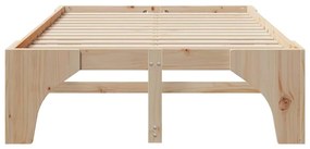vidaXL Κρεβάτι δαπέδου με αποθήκευση Καφέ 120 x 190 cm Ξύλο πεύκου