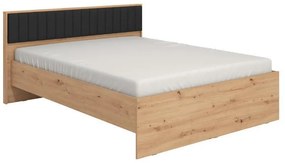 Ξύλινο Κρεβάτι Varadero 160 Artisan Oak - Μαύρο 160x200 εκ. 175x206x92 εκ.