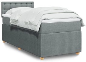 ΚΡΕΒΑΤΙ BOXSPRING ΜΕ ΣΤΡΩΜΑ ΑΝΟΙΧΤΟ ΓΚΡΙ 90X190 ΕΚ. ΥΦΑΣΜΑΤΙΝΟ 3289625