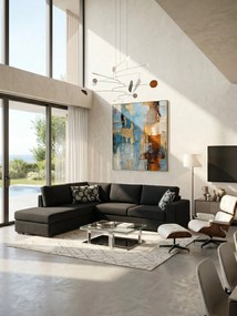 Γωνιακός καναπές Must-Δεξιά-295φ 230β εκ.-Μαύρο