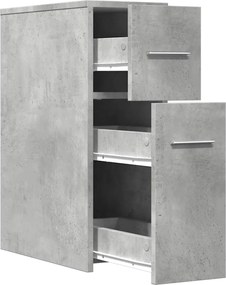 vidaXL Ντουλάπι Μπάνιου Στενό με Ροδάκια Γκρι Σκυρ. Επεξ. Ξύλο