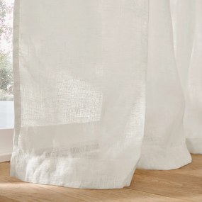 Λινή διαφανής κουρτίνα με πιέτες και κύματα, ONEGA