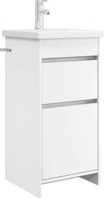 vidaXL Καθρέφτης μπάνιου με νιπτήρα Λευκό 42 x 40 x 84,5 εκ