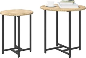 vidaXL Σετ βοηθητικά τραπεζάκια 2 pcs Σονομα δρυς και Μαύρο