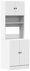 vidaXL Στήλη Κουζίνας Λευκή 60 x 50 x 180 εκ. από Επεξεργασμένο Ξύλο