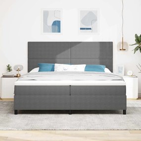 vidaXL LED Κρεβάτι με βάθρο Ανοιχτό Γκρι και Λευκό 200 x 200 cm