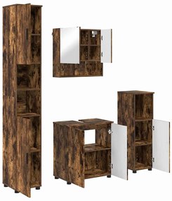 vidaXL Σετ Επίπλων Μπάνιου 4 pcs Καπνιστή δρυς 61 x 35 x 64 εκ.