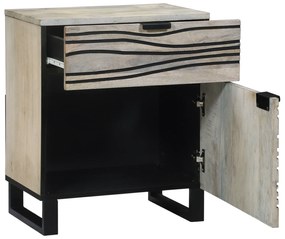 vidaXL Κομοδίνα με συρτάρι Λευκό και Μαύρο 50 x 33 x 60 εκ