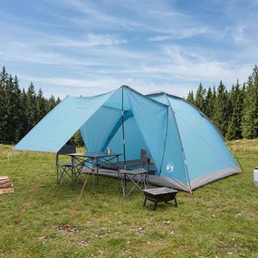 vidaXL Σκηνή Camping με στέγη Μπλε 4 ατόμων Πολυεστέρας και Χάλυβας