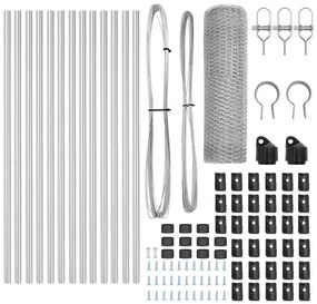 vidaXL Στύλος Περιφράξεων Ασημί 25 x 0,5 μ (25 mm δίχτυ) Ατσάλι