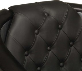 vidaXL Πολυθρόνα Aviator Μαύρη από Γνήσιο Δέρμα