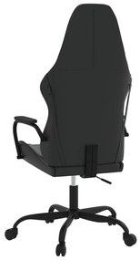 Καρέκλα Gaming Μασάζ Μαύρη από Συνθετικό Δέρμα - Μαύρο