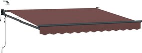 vidaXL Ηλεκτρικό Αναδιπλούμενο Σκίαστρο Καφέ 3,5 x 2 m