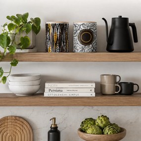 Σετ 2 Κεραμικά Δοχεία Αποθήκευσης με Ξύλινο Καπάκι της 5five