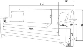 Σετ σαλονιού Vox 2τεμ ύφασμα σε κρεμ απόχρωση 214x83x82 εκ.