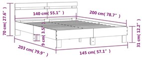 ΠΛΑΙΣΙΟ ΚΡΕΒΑΤΙΟΥ ΜΕ ΚΕΦΑΛΑΡΙ ΓΚΡΙ ΣΚΥΡ. 140X200 ΕΚ. ΕΠΕΞ. ΞΥΛΟ 3207423