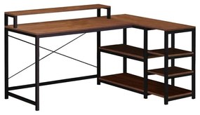 Γραφείο γωνιακό Tebul MDF-metal σε oak απόχρωση 100x60x88εκ