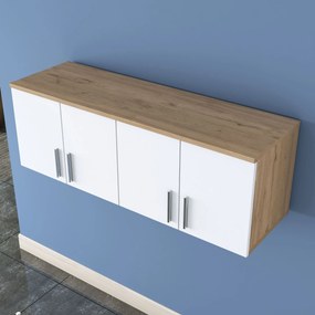 Ντουλάπι Τοίχου Καρυδί / Λευκό CRUBRA 120x37.5x41.4