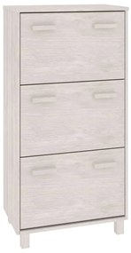 vidaXL Παπουτσοθήκη HAMAR Λευκή 59,5x35x117 εκ. από Μασίφ Ξύλο Πεύκου