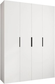 Ντουλάπα Como IV 180 Τετράφυλλη-Λευκό - Μαύρο