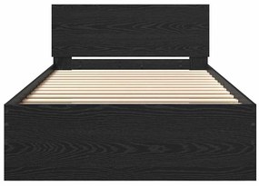 vidaXL Κρεβάτι με Κεφαλάρι Μαύρη Οξυά 100 x 200 cm Επεξεργασμένο ξύλο