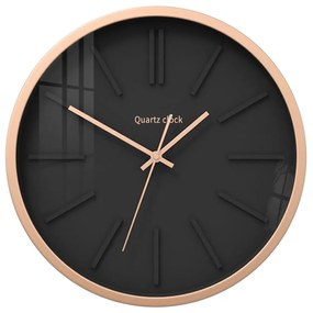 Ρολόι Τοίχου Μαύρο/Μπεζ Μέταλλο/MDF 40x40x6cm