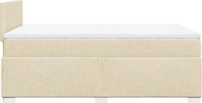 vidaXL Κρεβάτι Boxspring με Στρώμα Κρεμ 120x190 εκ. Υφασμάτινο