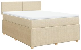 ΚΡΕΒΑΤΙ BOXSPRING ΜΕ ΣΤΡΩΜΑ ΚΡΕΜ 140X190 ΕΚ. ΥΦΑΣΜΑΤΙΝΟ 3289749