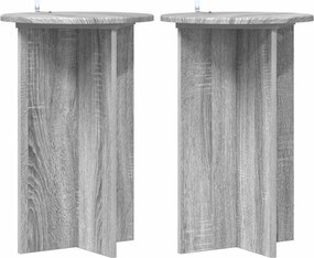 vidaXL Βάση φυτών 2 pcs Γκρι Sonoma Ø40 x 60 εκ. Επεξεργασμένο Ξύλο