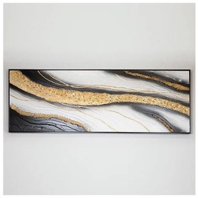 Πίνακας Σε Καμβά Μαύρο-Άσπρο & Χρυσό 52x152x4.5cm 755-12041 Estheti-755-12041-Μαύρο-Λευκό 755-12041