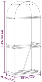 Ξυλοθήκη Καφέ 80x45x190 εκ. από Γαλβανισμένο Ατσάλι - Καφέ