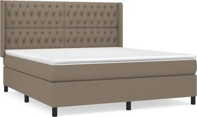 vidaXL Κρεβάτι Boxspring με Στρώμα Taupe 180x200 εκ. Υφασμάτινο